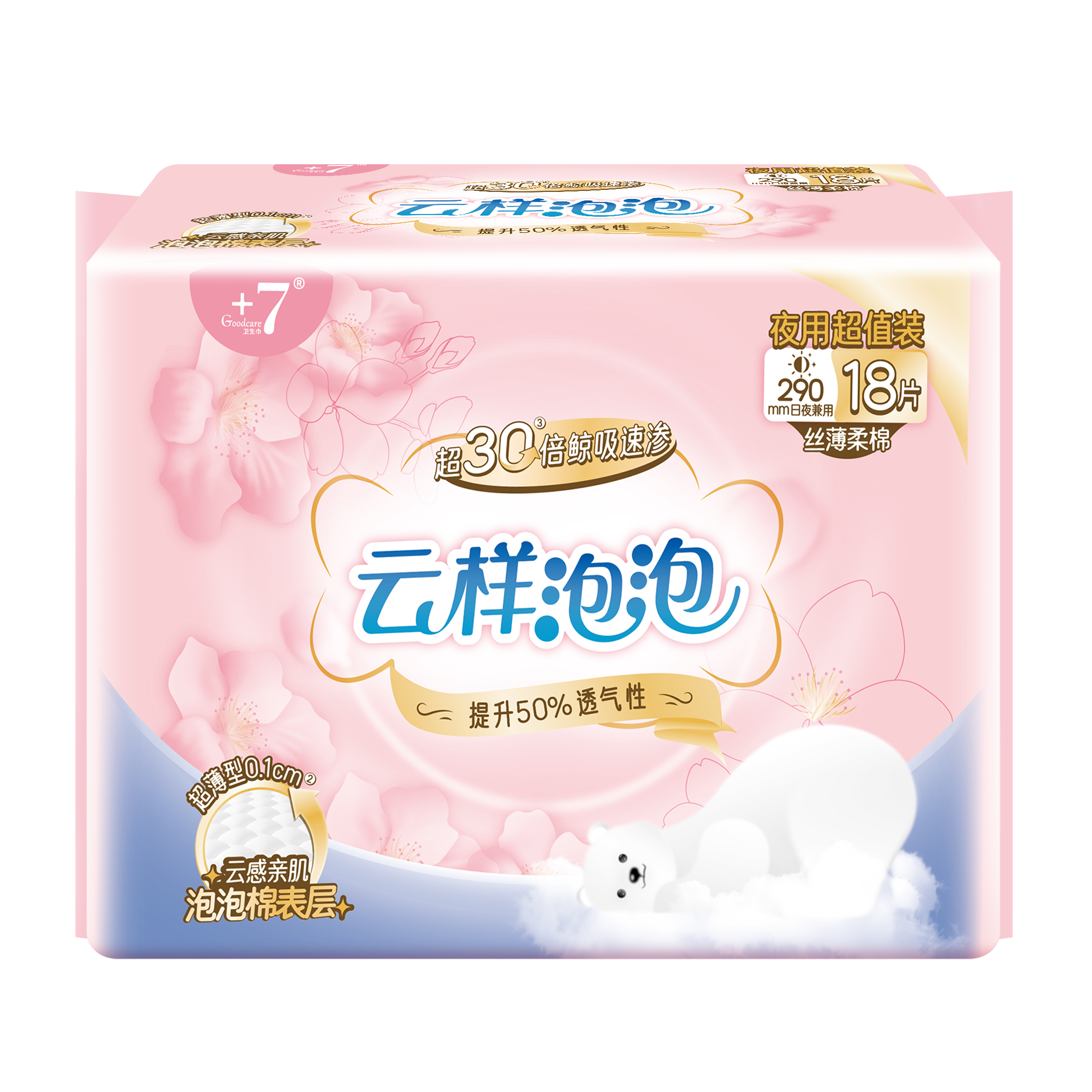 Goodcare+7®云样泡泡290日夜兼用18片